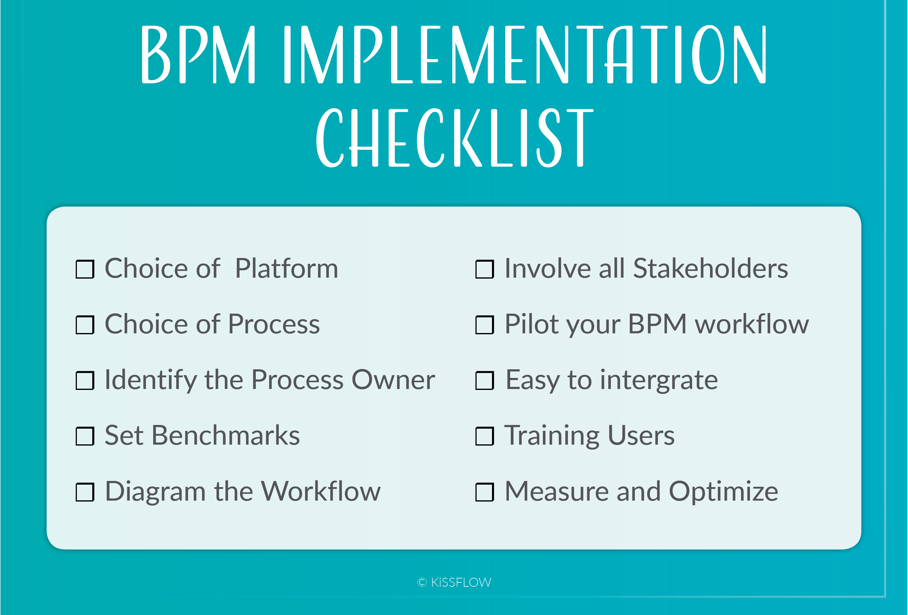 BPM Implementation Checklist